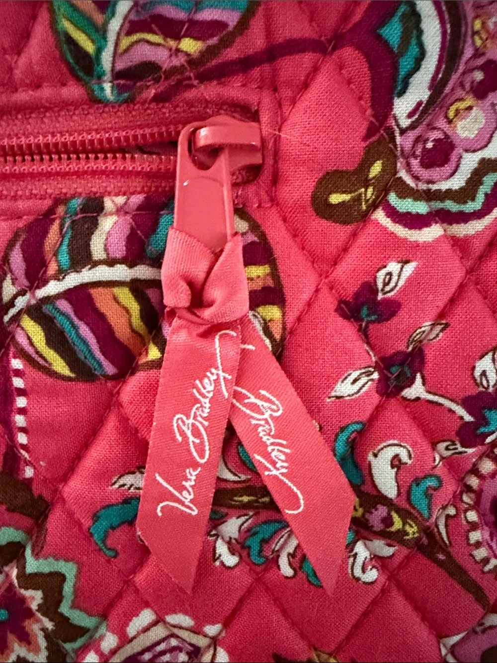 Vera Bradley Hot Pink Quilted Paisley Shoulder Bag